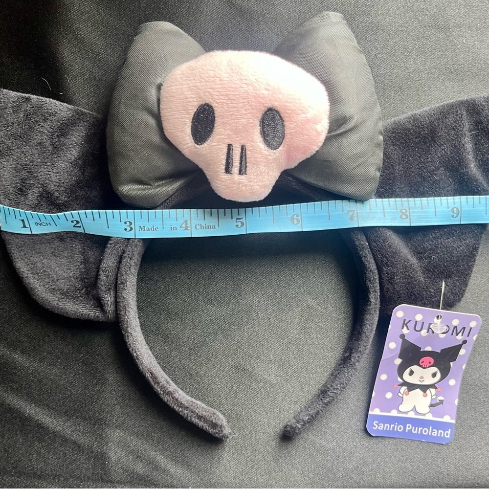 Kuromi Headband with Pink Skull Bow